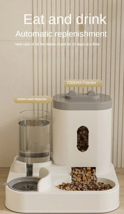 Automatic Cat Feeder Water Dispenser Set