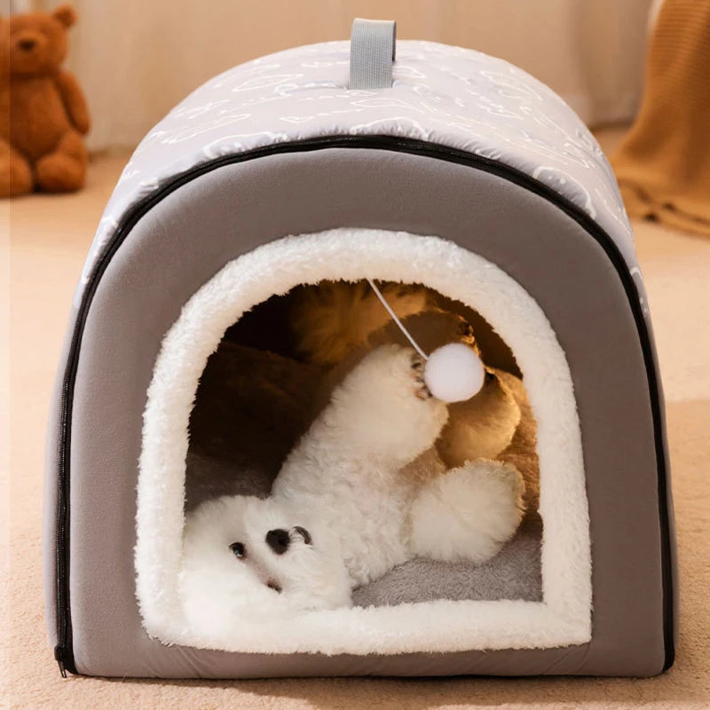 Warm Dog House Detachable Pet Sleeping