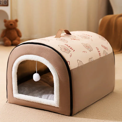 Warm Dog House Detachable Pet Sleeping