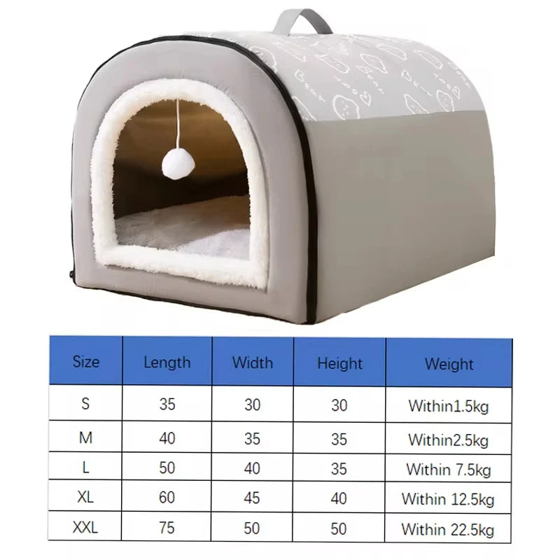 Warm Dog House Detachable Pet Sleeping