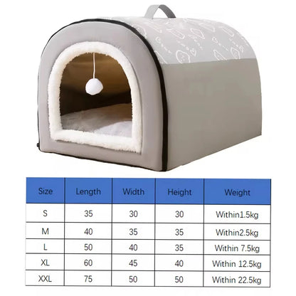 Warm Dog House Detachable Pet Sleeping