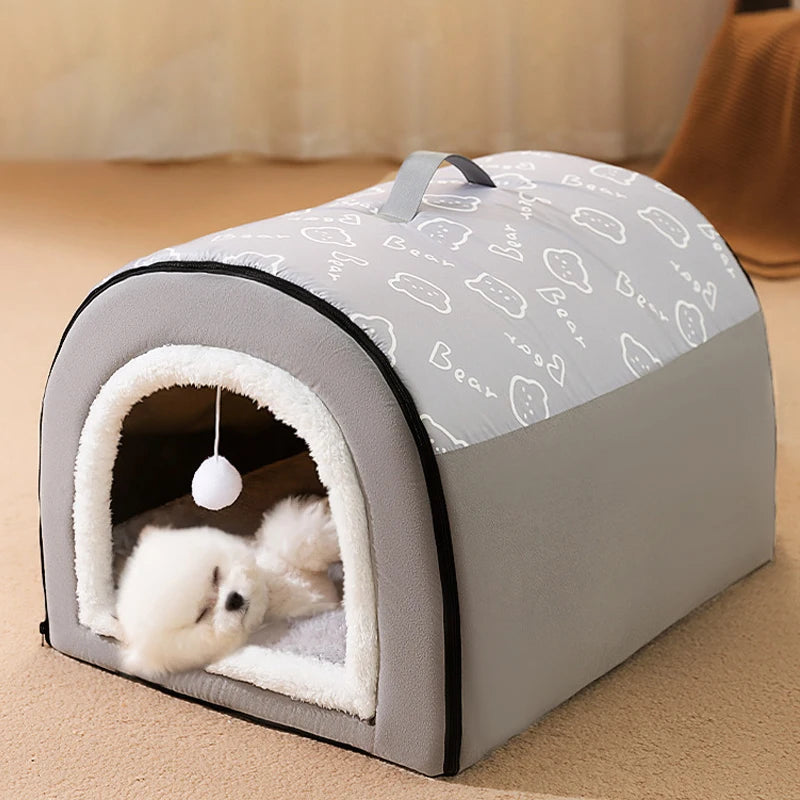 Warm Dog House Detachable Pet Sleeping