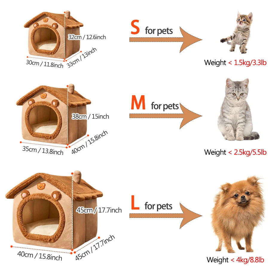 Foldable Pet House Removable Washable Cat House