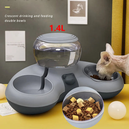 2 In 1 Auto Water Drinker for Cats Dogs Cat Food Bowl