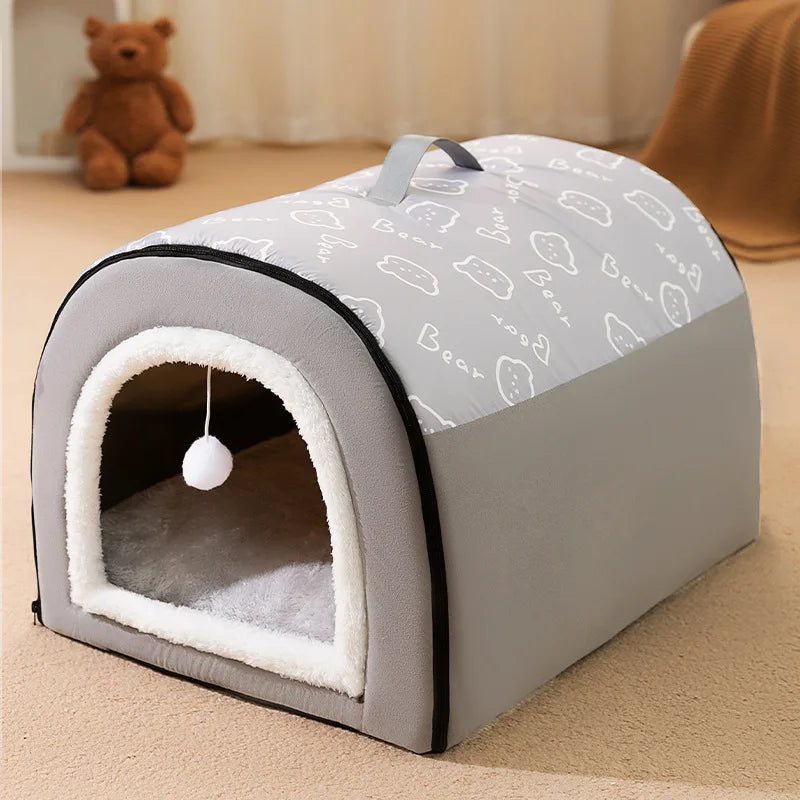 Warm Dog House Detachable Pet Sleeping